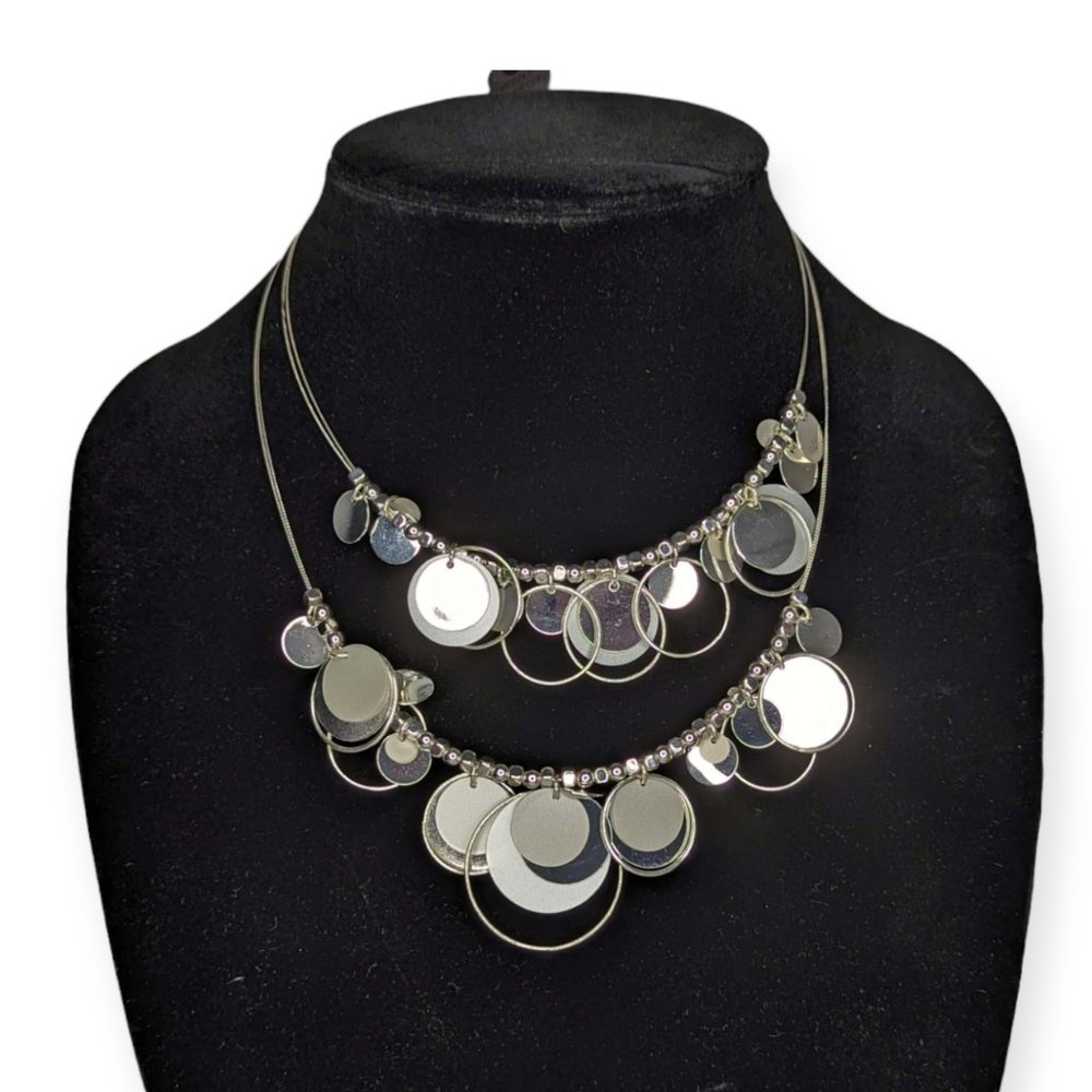 Style & Co Silver Plate Multi Strand Necklace w/Claw Closure NWT